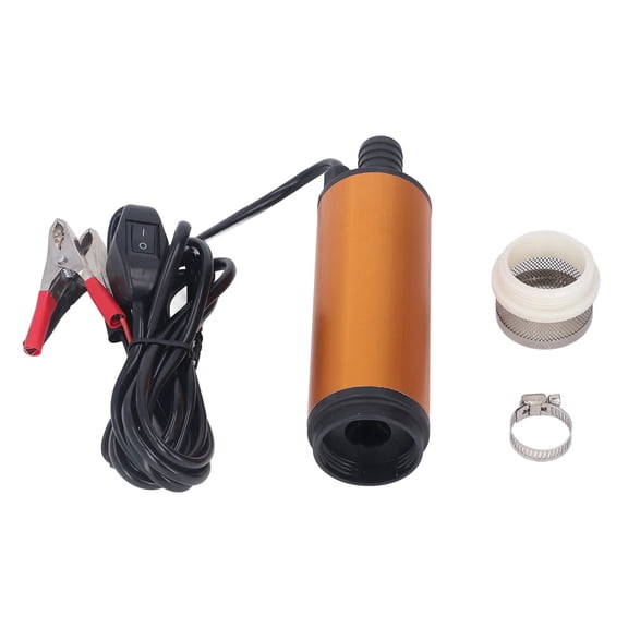 Portable 12V Diesel Oil Transfer Pump 80W 19mm Outlet Diameter Water Fluid Extractor Pump with 8.2 ft / 2.5m Cable 5500RPM High Speed Aluminum Alloy Mini Siphon Pump