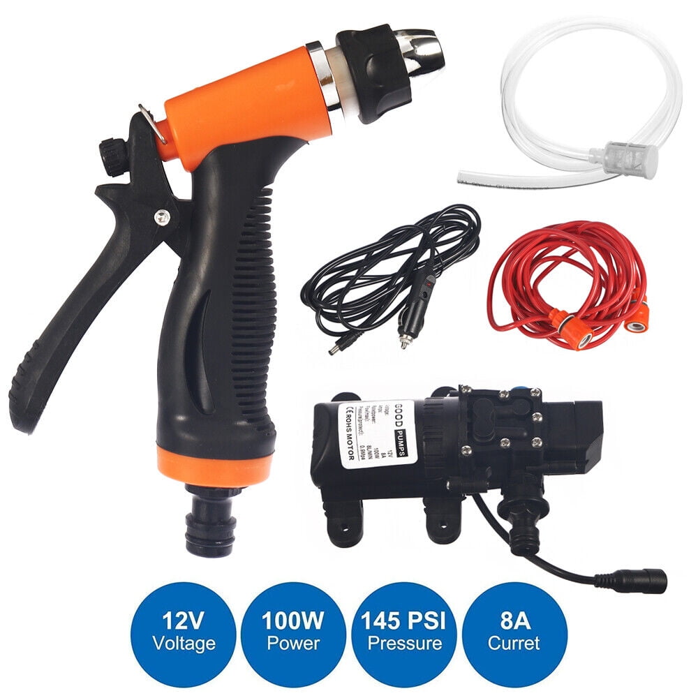 Jahy2Tech Portable 12V Jet Spray Car Wash Washer Gun High-Pressure Electric Water Pump Kit, Electrical Wash Pump, Car Washer Kit