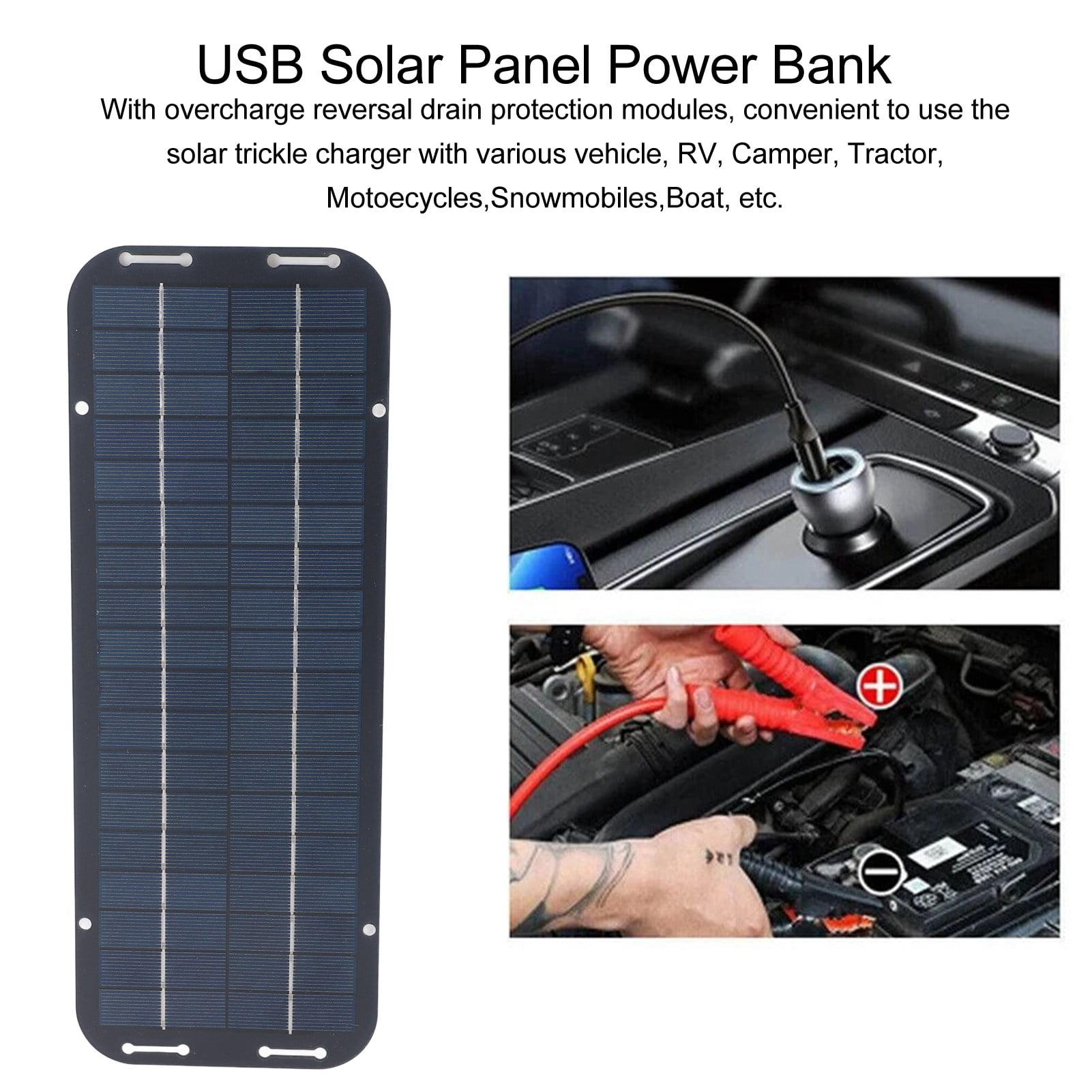 Portable 12V Solar Panel, High,Efficiency Charging For Boats, Motorcycles  Outdoor Adventures