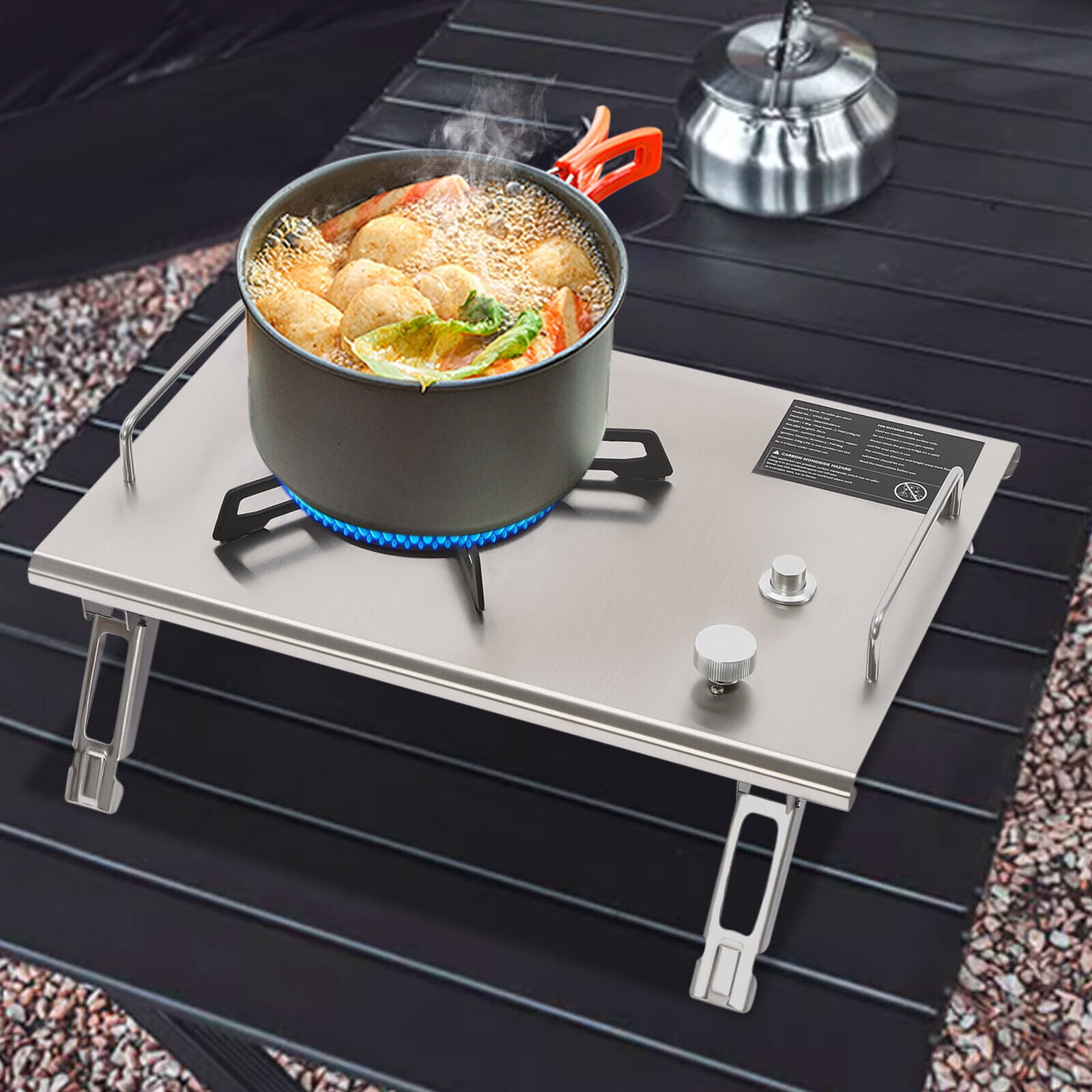 Portable 13,648 BTU Gas Stove, Stainless Steel, Single-Burner, Camping Stove NEW