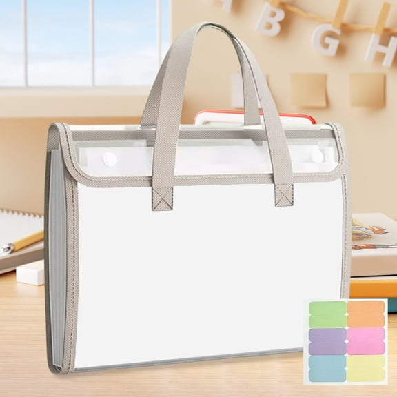 Portable 13-Layer Expanding File Organizer, A4 Size Document Folder with Handheld Design and Secure Snap Closure for Office Storage