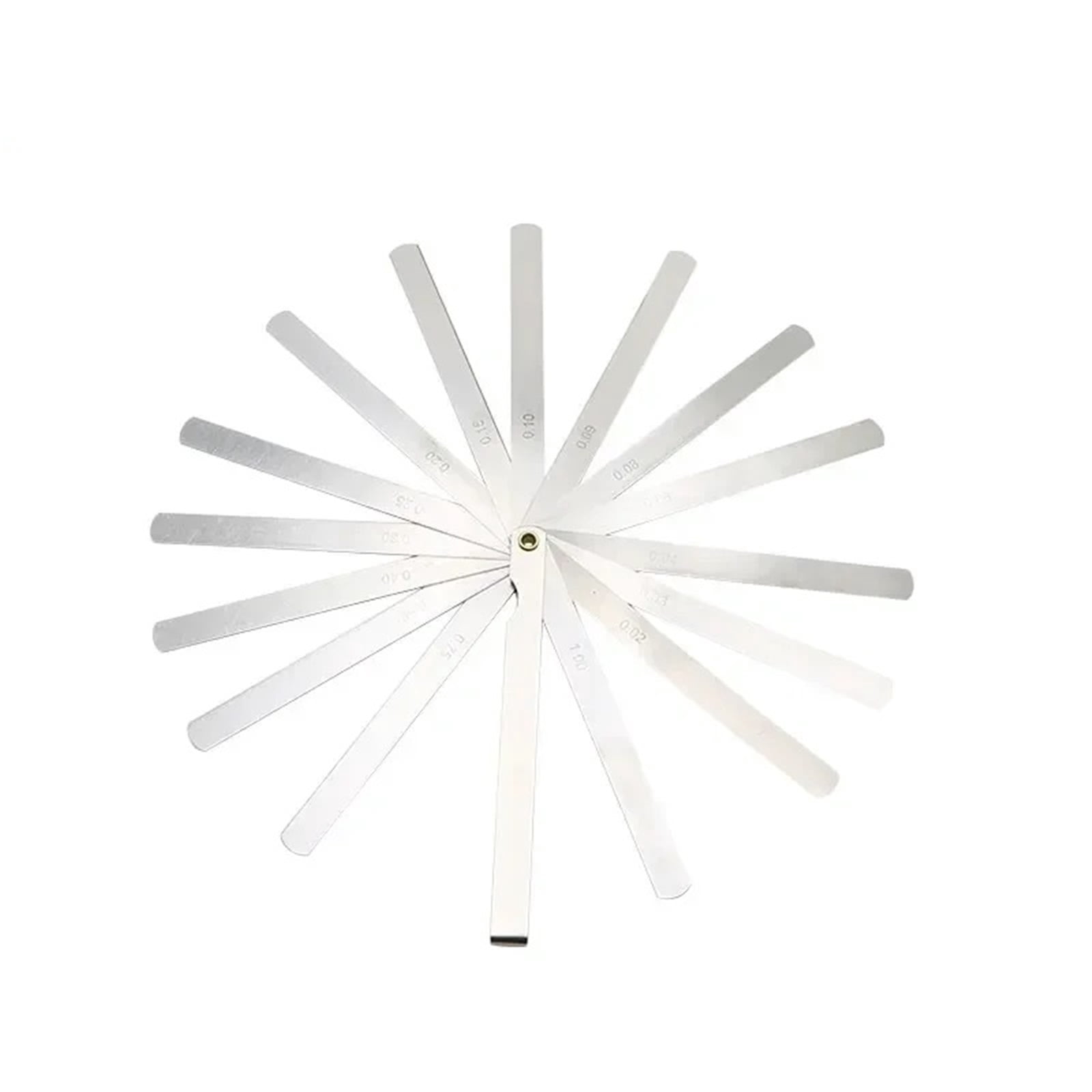 Portable 150 Mm Length 17 Blades Feeler Gauge Metric Feeler Gauge 0.02-1.00 Mm Measurement Tool ,Easy Identification