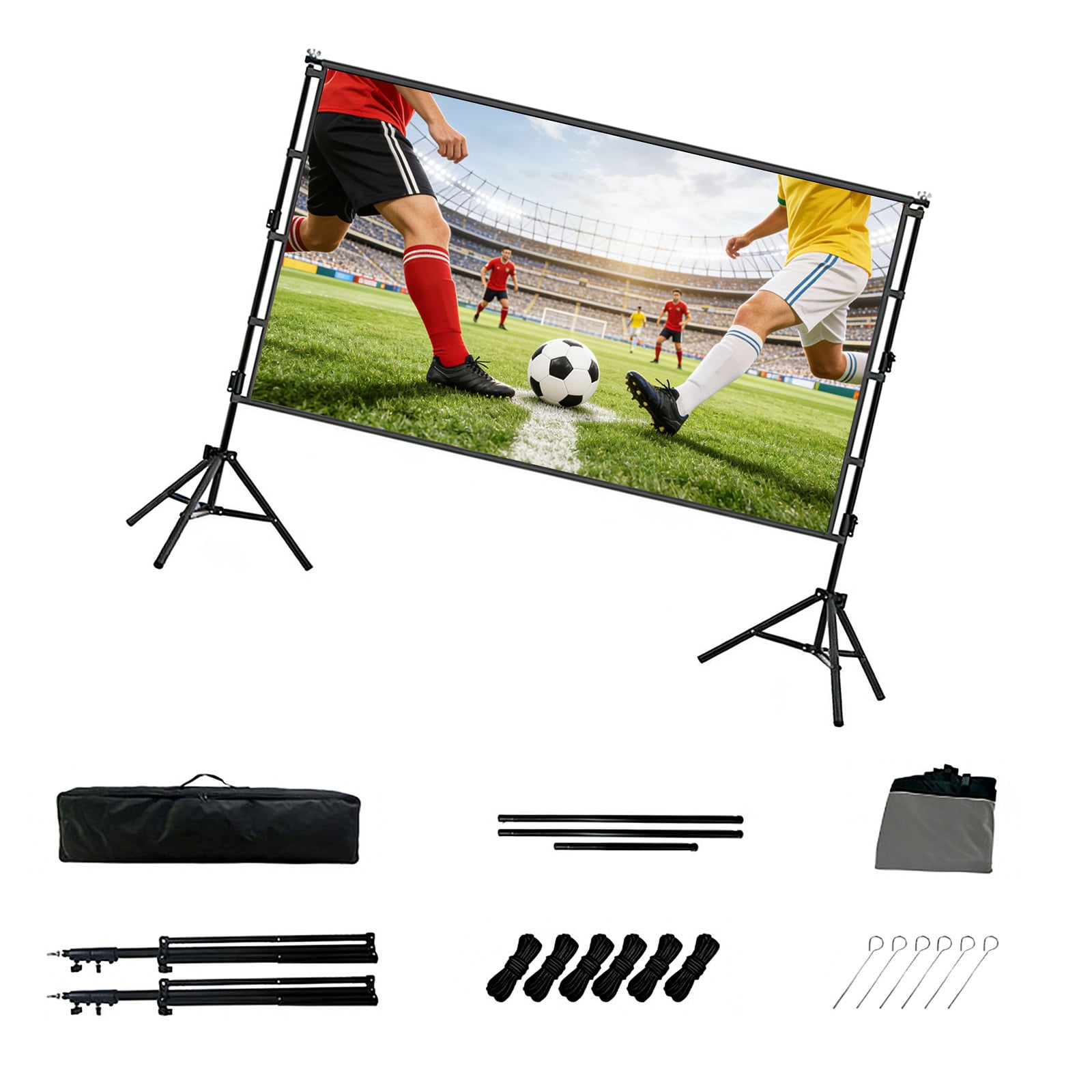 Portable 16:9 Projection Screen With Double Stands Sunlight Resistance ...
