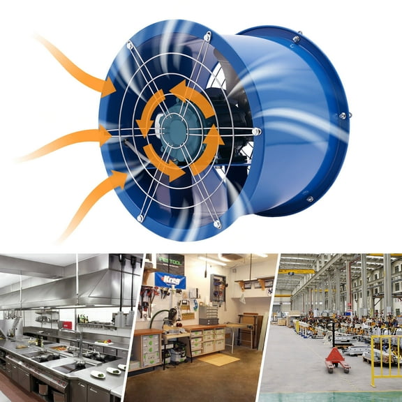 Portable 16''Extractor Fan Blower Spray Booth Paint Workshop Ventilation Exhaust