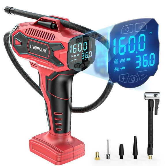 Portable 160PSI Electric Air Compressor with Digital Gauge (Bare Tool, Batteries Not Included)