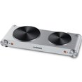 Portable 1800Watt 2Burner 7.4 in. Silver Electric Hot Plate