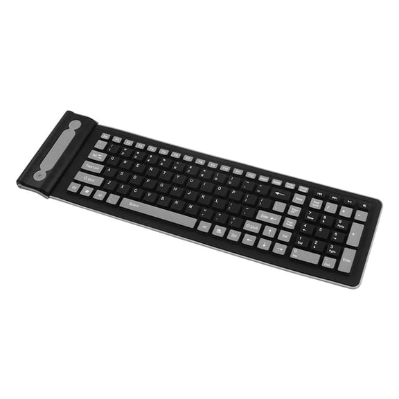 Portable 2.4G Wireless Keyboard Flexible Waterproof Resistant Soft Silicone Mini with Mute Function