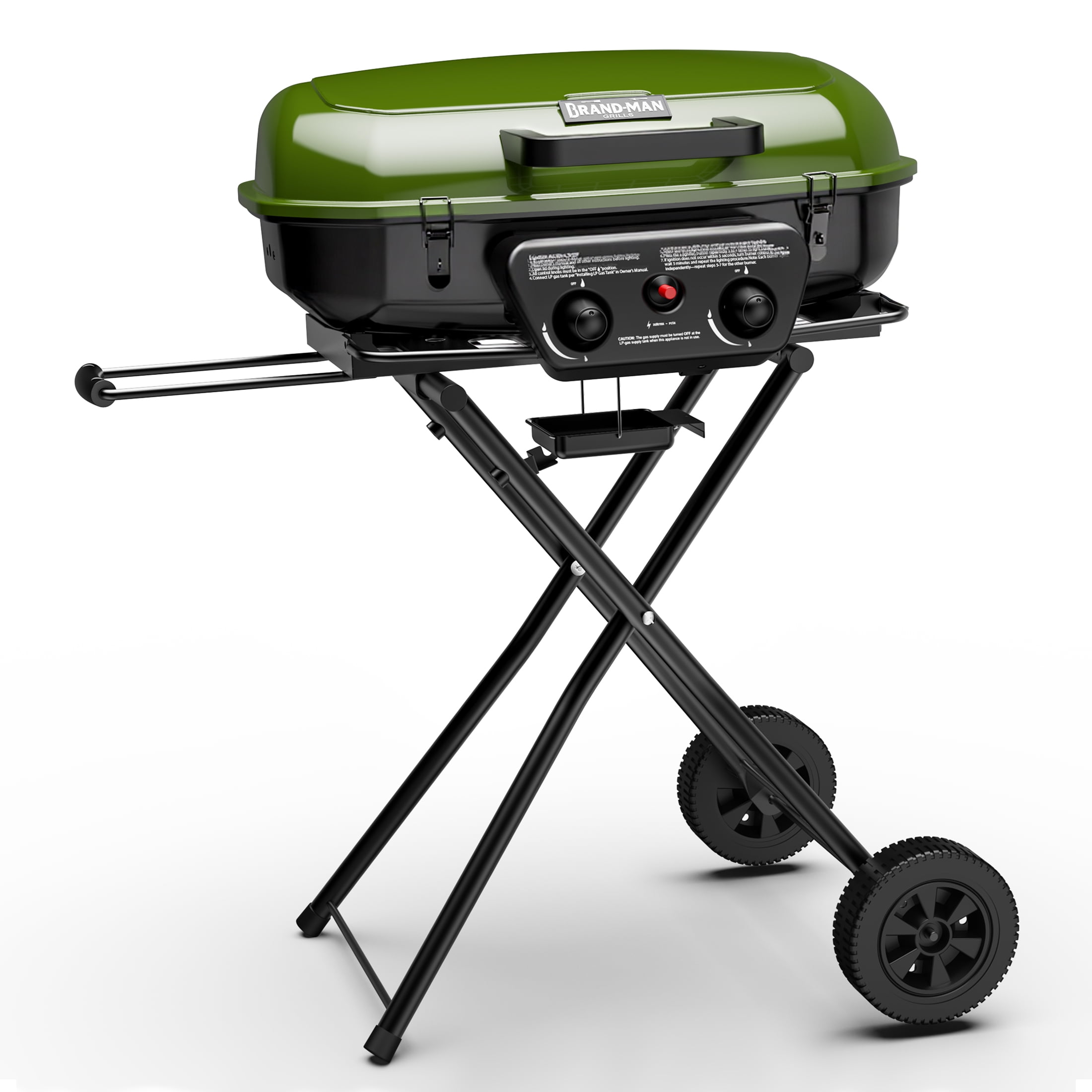 Portable 2-Burner Propane Gas Grill, Foldable and Stand-up for