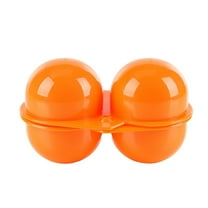 Portable 2-Egg Storage Container – ABS Hard Shell Egg Holder with Snap Lock for Camping, Picnic & Outdoor Kitchen Use (Orange, 11.5×7cm)
