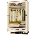 thumbnail image 1 of Durable Clothes Storage, Non-Woven Fabric Portable Closet Hanging Closet Organizers and Storage, Easy to Assemble, Includes 3 Storage Drawers, Ideal for Rentals, Dorms, Bedrooms, Beige, 1 of 12