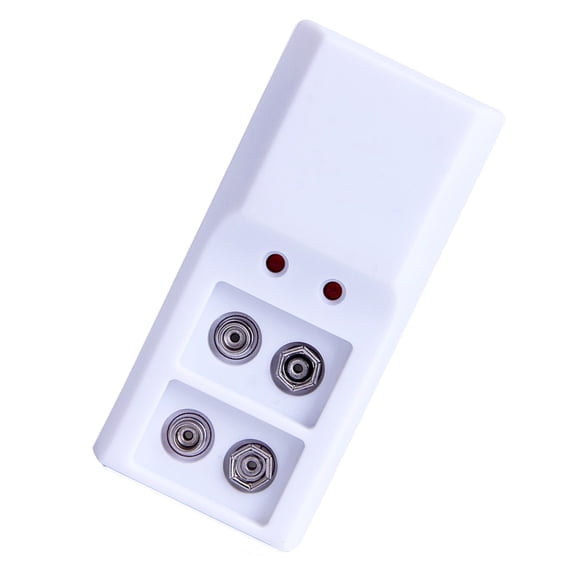 Portable 2 Slot Charging Basae Multifunctional 9V Rechargeable Charging Adapter with LED Charging Light