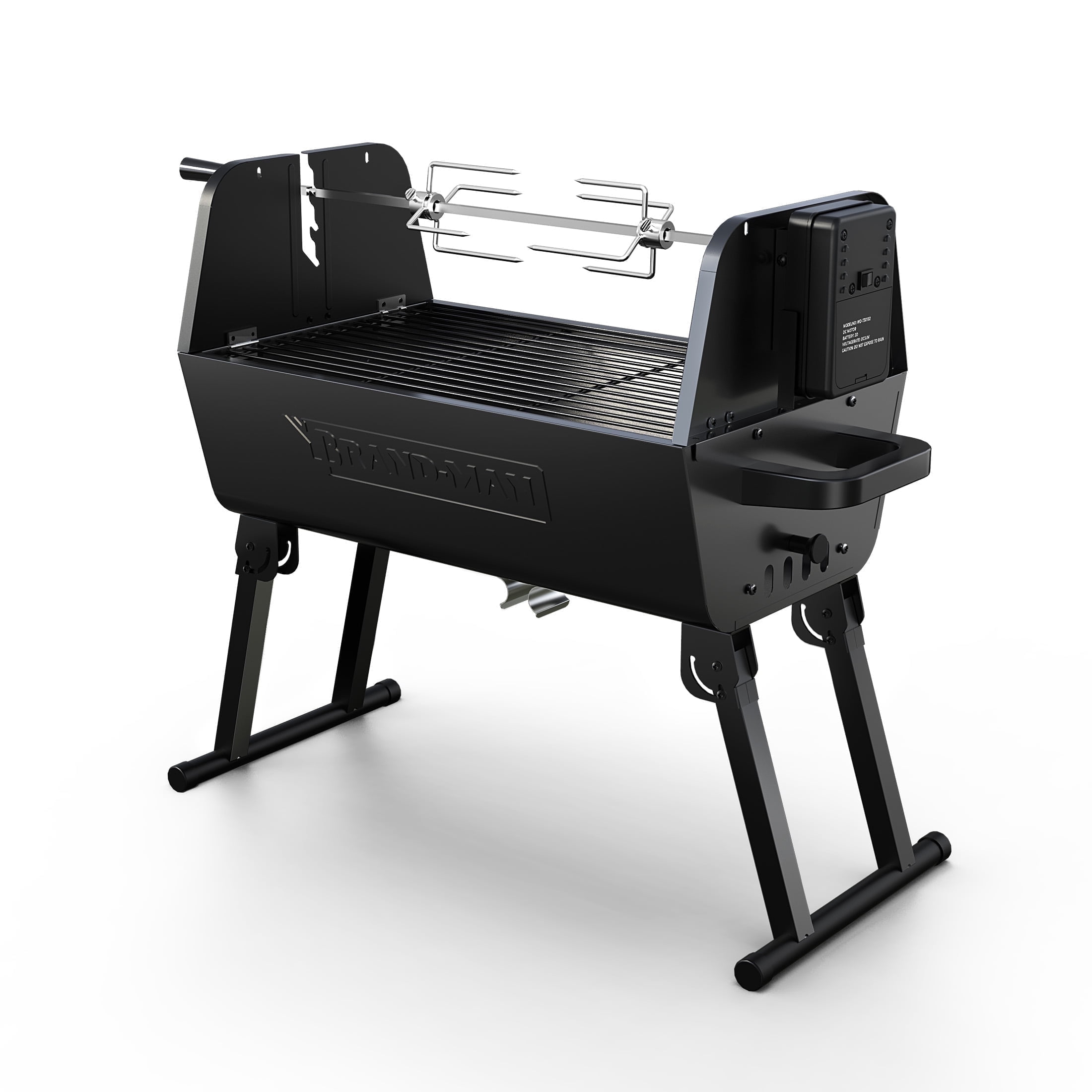 Portable Black Stainless Steel Charcoal Grill with Rotisserie