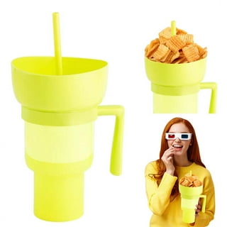 D-GROEE Snack and Drink Cup - Drink and Snack Cup in One, Stadium Tumbler  Cups with Bowl on Top for Movies Home Use