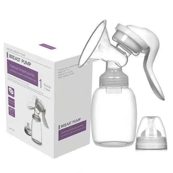 Portable 2-in-1 Manual Breast Pump, Food-Grade Silicone Breast Pump Kit for Breastfeeding, Multi-Function Pump for Milk Extraction and Storage