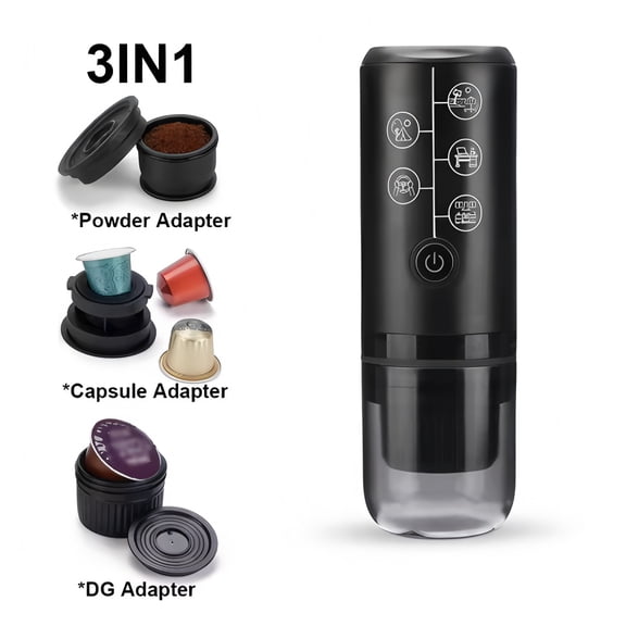 Portable 2-in-1 Manual Espresso Maker, Hand Operated Coffee Machine for Capsules and Grounds, Compact Travel Camping Hiking Coffee Maker (No Heating)