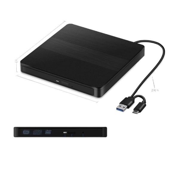 Portable 2-in-1 USB3.0 Type-C Slim External DVD RW CD Writer Drive Burner Reader Player Optical Drives For Laptop PC DVD Burner