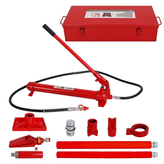 Portable 20 Ton Porta Power Kit, Hydraulic Jack Ram Set with Steel Storage Case for Auto Body Frame Repair, Truck, Workshop & Equipment Maintenance