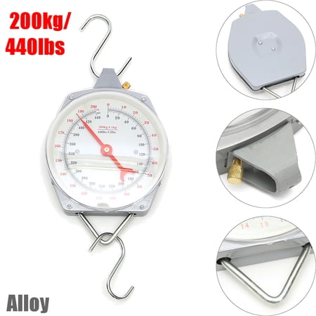 Portable 200Kg/440LBS Hang Up Spring Scale Dial Weight Accurate Hanging Scale