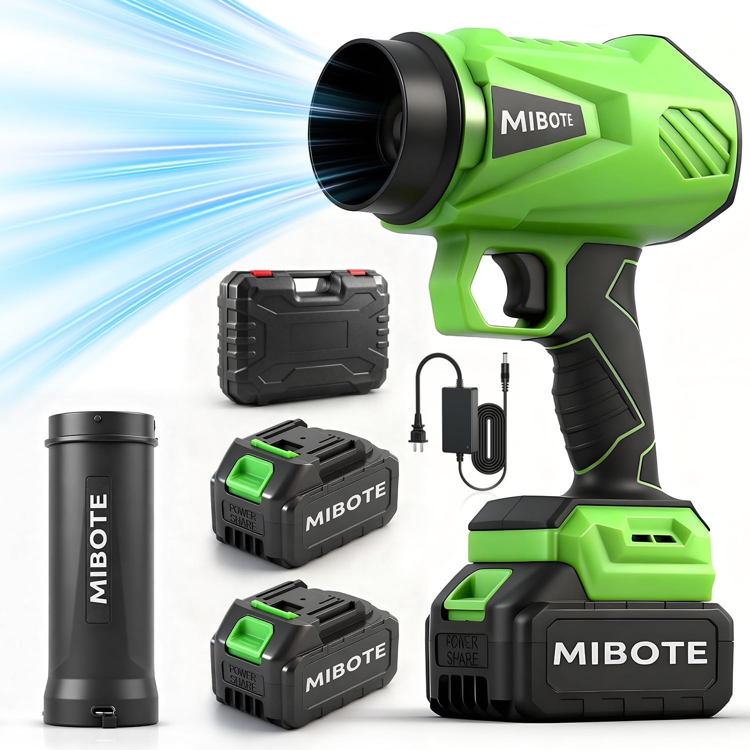 Portable 21V Battery Cordless Leaf Blower ,Handheld Electric Air Blower with High-Speed Motor for Drying Patio Cleaning ,Camping and Dust Cleaning(Tool Only)