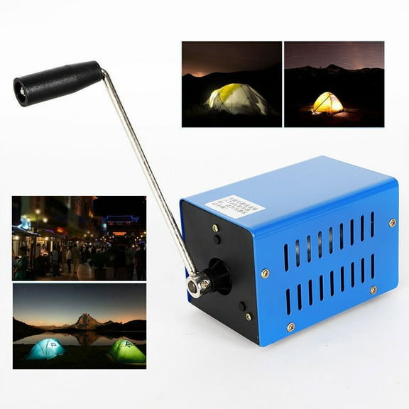 Portable 20W USB Hand Crank Generator Emergency Manual Dynamo - Blue
