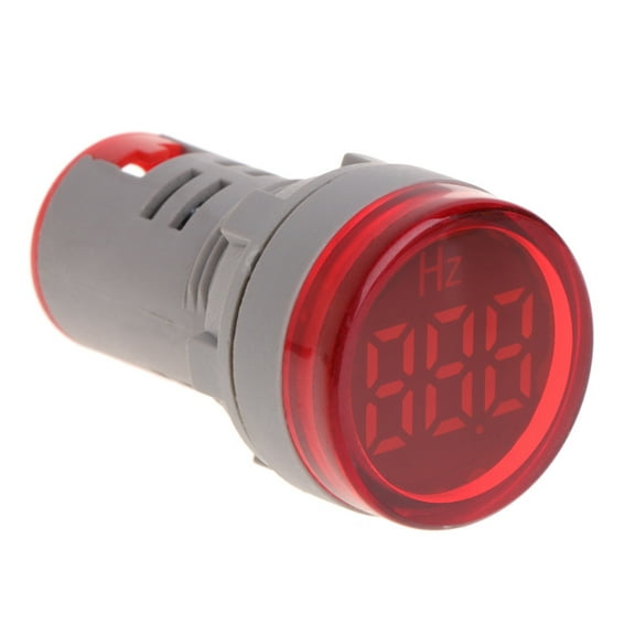 Portable 22mm HZ Meter Frequency Tester Panel LED Display Gauge 20-75Hz Round