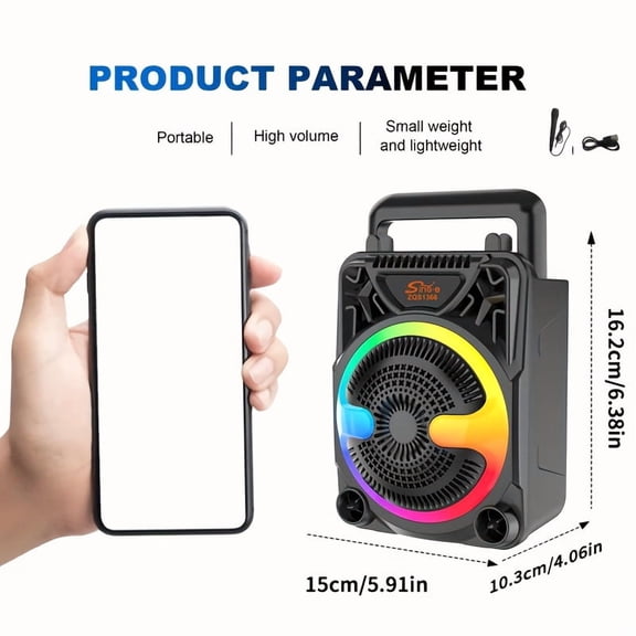 Portable 2500W Bluetooth Speaker with Dual Subwoofers, FM Radio, Heavy Bass Boom Box for Smartphones, Tablets, Outdoor & Home Parties