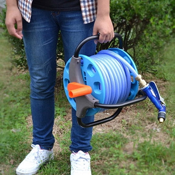 Portable Garden Hose Reel Cart with Durable PE Plastic Copper and Aluminum 42x30cm