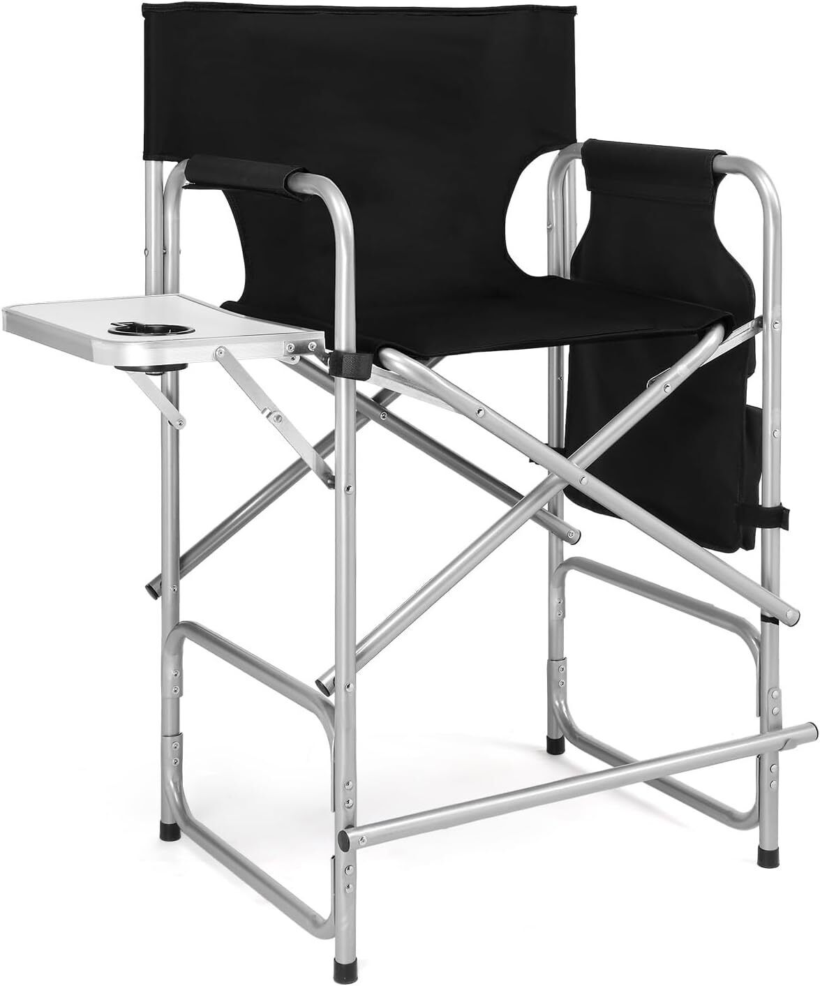 Portable 26" Tall Folding Directors Chair with Side Table,Makeup Artist ...