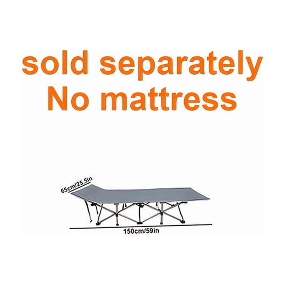 Portable 28-inch Heavy-Duty Folding Camping Bed | 600LB Capacity with Thick Mattress | Outdoor Use Only | Space-Saving Foldable Design | Bed Frame Sold Separately