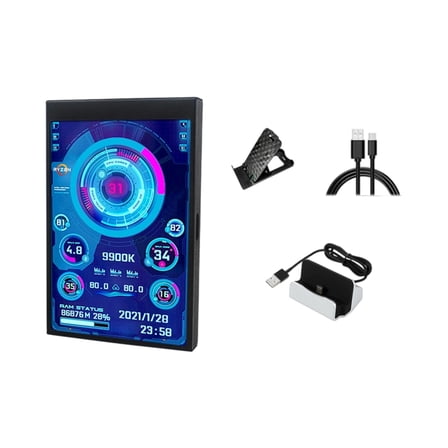 Portable 3.5inch Extended Monitor Secondary Screen Monitor Display Screen USB Full View Computer Accessories