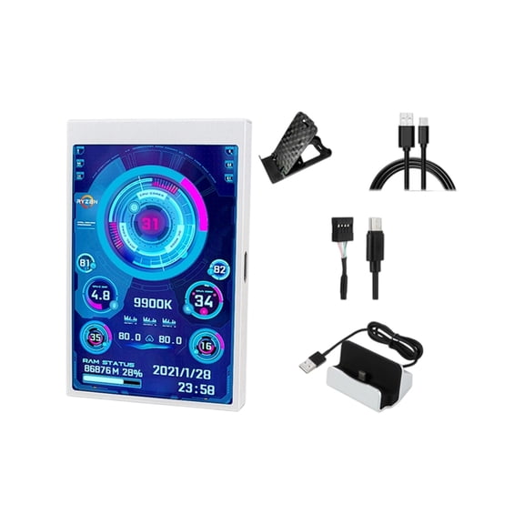 Portable 3.5inch Extended Monitor Secondary Screen Monitor Display Screen USB Full View Computer Accessories