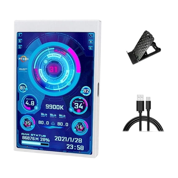 Portable 3.5inch Extended Monitor Secondary Screen Monitor Display Screen USB Full View Computer Accessories