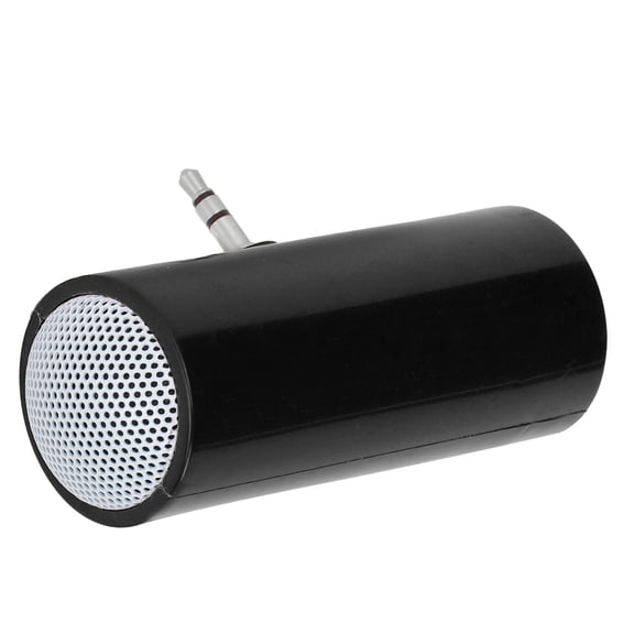 Portable 3.5mm Jack Mini Speaker, Wired Stereo Amplifier for Mobile Phones and Tablets, Black (10 inches / 25.4 cm)