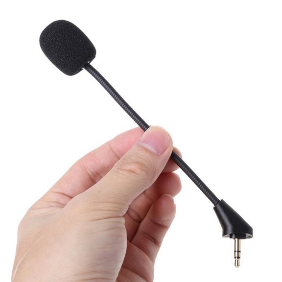 Portable 3.5mm Mini Lapel Microphone Clip with Flexible Gooseneck for PC Laptop Desktop Speech Recording and Online Chat Black