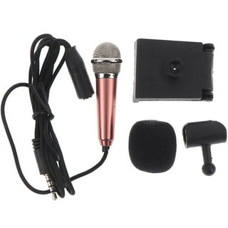 Walbest 3.5mm Mini Microphone Voice Recording, Portable Vocal Microphone  Mini Karaoke Mic with Stand for iPhone Android Phone Laptop, Singing