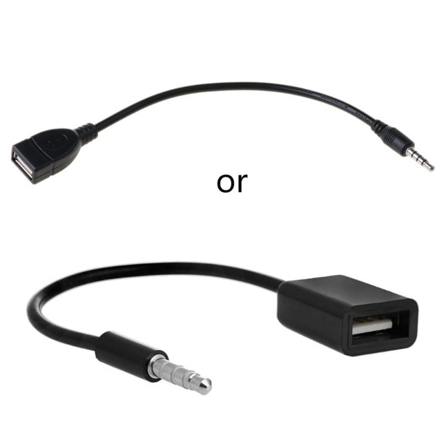 Portable 3.5mm to USB Converter Cable Connect to the Aux Interface of