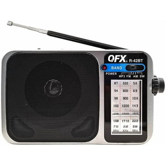 Portable 3-Band AM/FM/SW Radio with Bluetooth + LED Flashlight