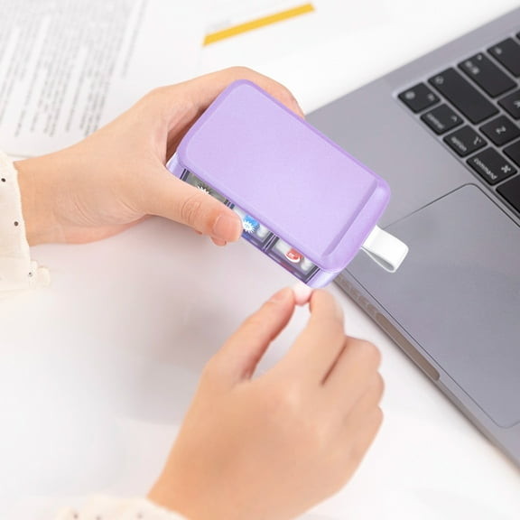 Portable 3-Compartment Organizer Box Travel Medication Case with Sliding Lids Food-Grade Flame Retardant Plastic White Green Blue Purple 4.02x2.56x0.98 Inches