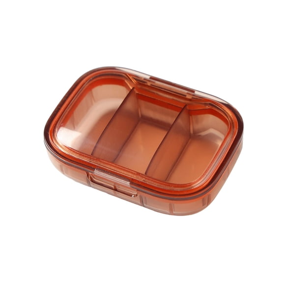 Portable 3 Grid Mini Storage Box,Moisture Proof Small Organizer,Travel Friendly Container,Removable Divider Case,Semi Transparent Visible Box,Small Item Organizer,Compact Daily Carry Storage