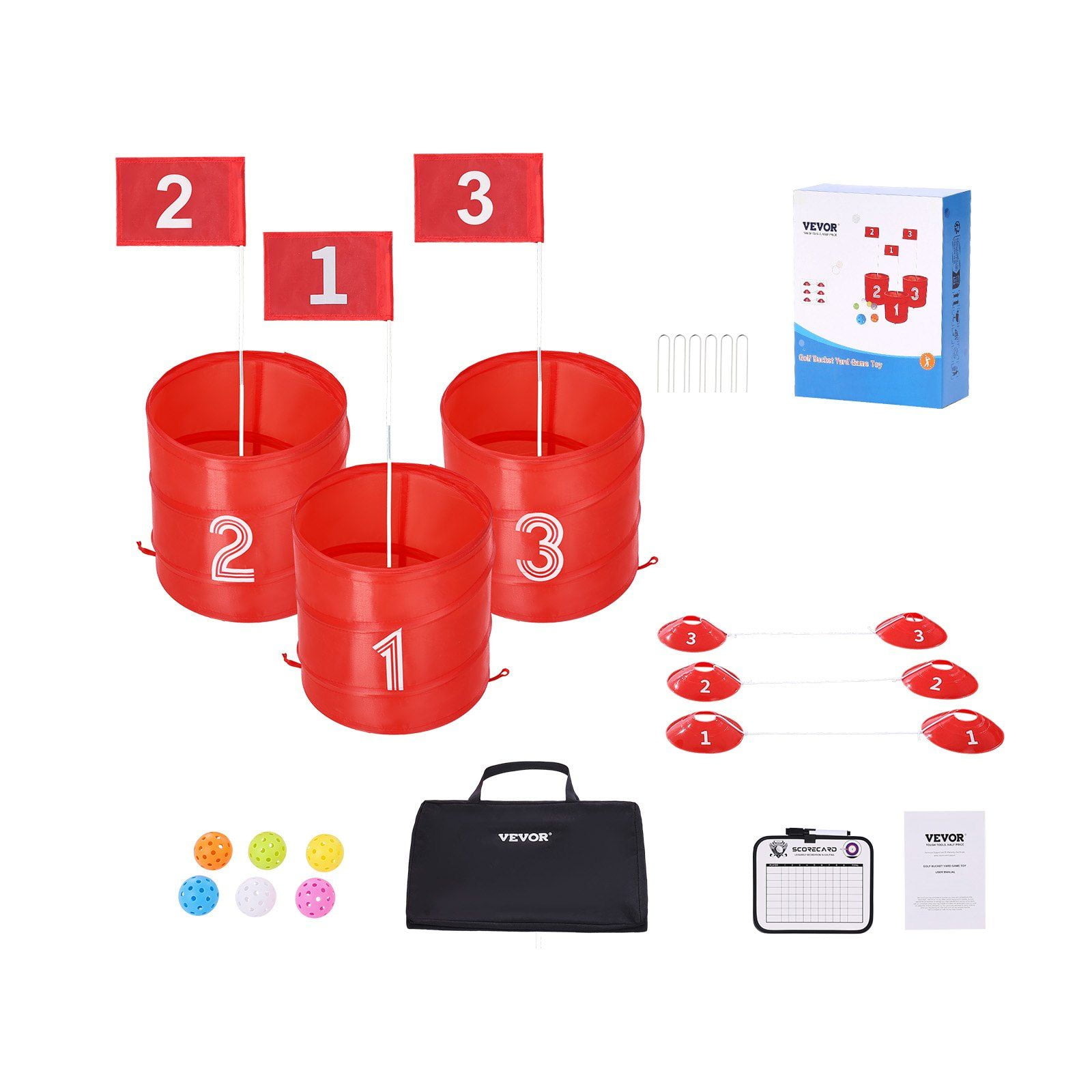 Portable Backyard Golf Game 3 Hole Chipping Course for Family Adults Kids Outdoor Lawn Yard Camping Park Beach Practice