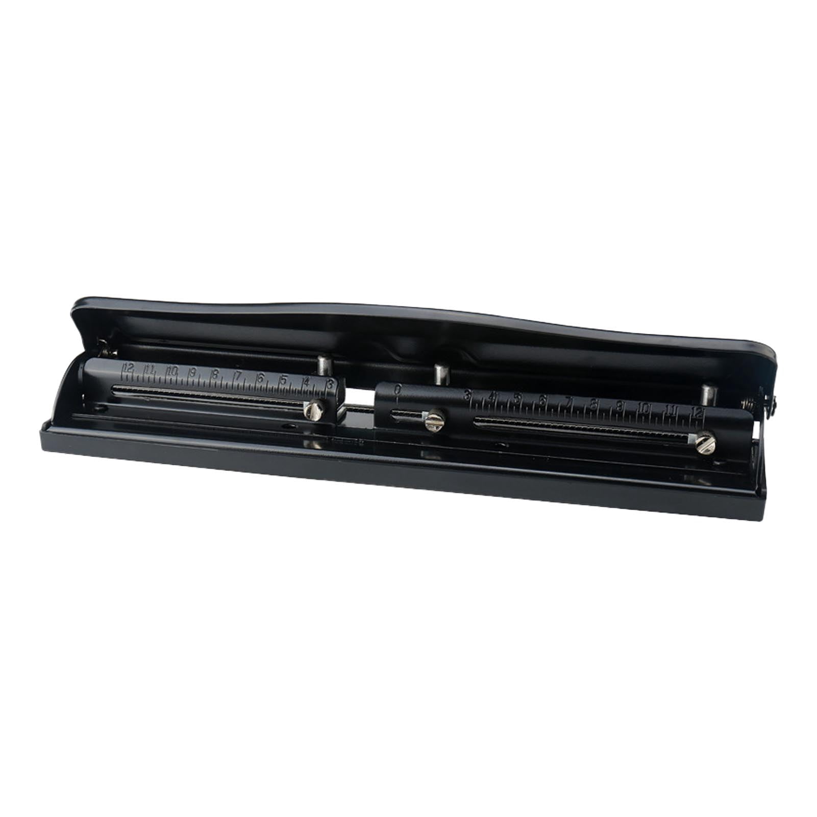 Portable 3,Hole Paper Punch, Metal Construction, Adjustable Distance, Replaceable Blade