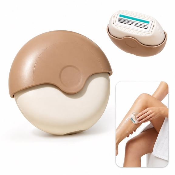 Portable 3-Layer Hair Shaver with Rotating Cover, Compact Women's Travel Razor with Foldable Protective Cap, Smooth Glide Manual Grooming Razor for Legs, Arms & Body