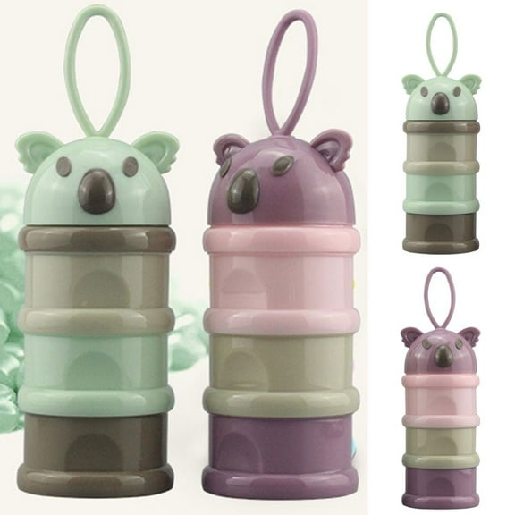 SR Portable 3 Layers Dispenser, BPA Free Milk Powder Box Baby Food Storage Container Snack Cups for Toddlers for Outing