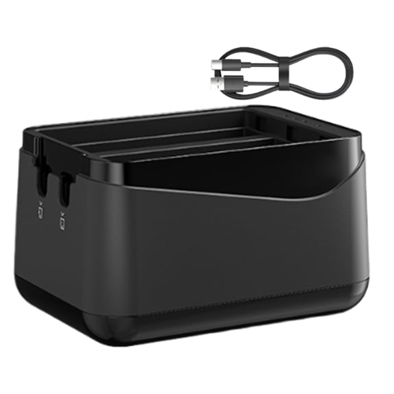 Portable 3 Slot Charging Station Storage Charging Box for Camera Batteries Organizers