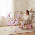 thumbnail image 1 of Portable 3-Speed Baby Swing-Foldable,Musical (Pink Unicorn, 0-9M), 1 of 10