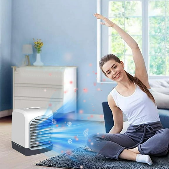 Portable 3-Speed Mist Air Cooler , USB Powered, 440g, 12.8x12.9x16.5cm, White ABS, for Home Office Bedroom, Cooling Spray with Large Water Tank