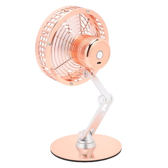 Portable 3-Speed USB Desk Fan, Quiet Metal Desktop Cooling Fan, 360-Degree Rotation for Home Office, Rose Gold