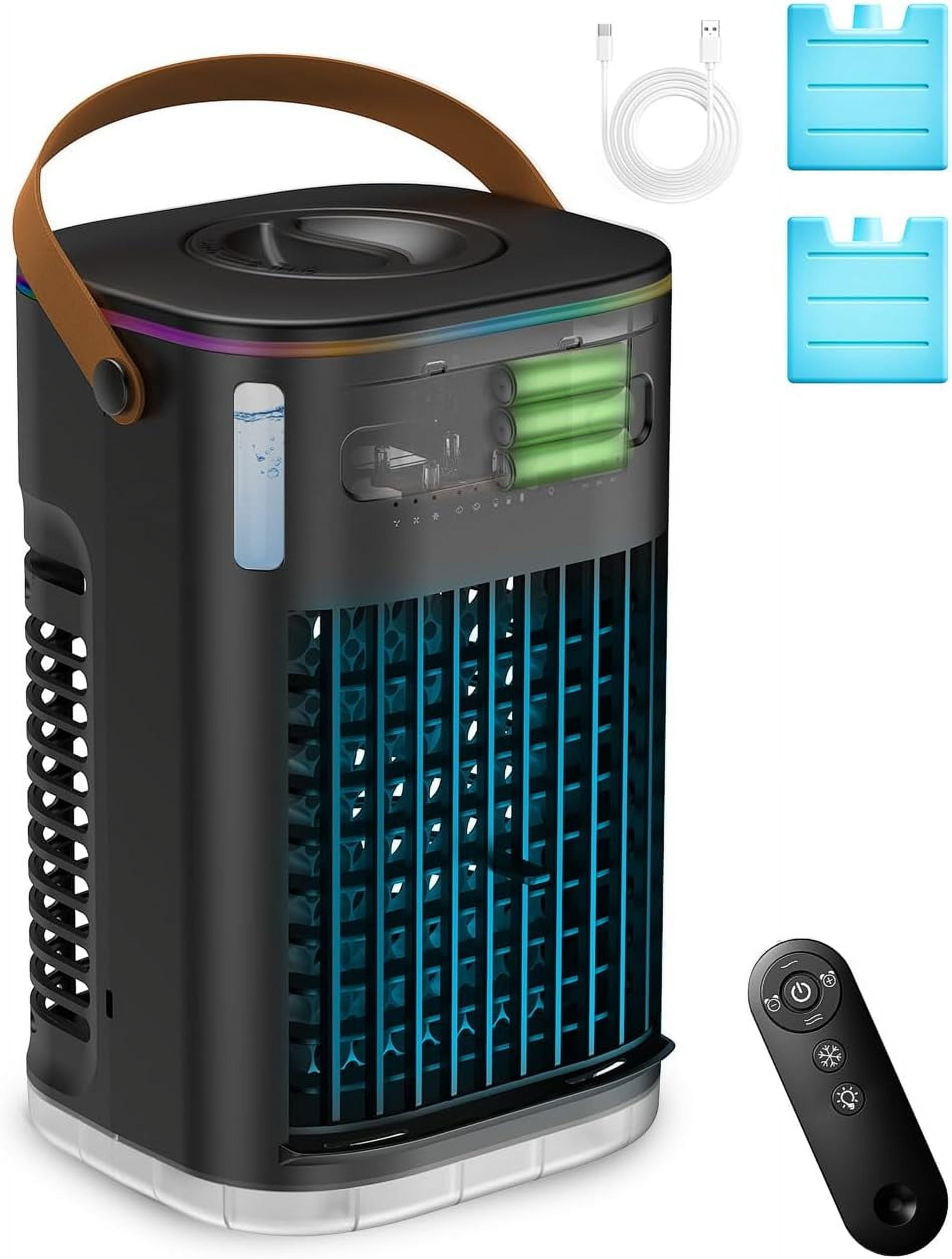 Portable Air Cooler – No Hose/Window Needed | 3-in-1 Fan, Humidifier & Cooler | 70° Oscillation