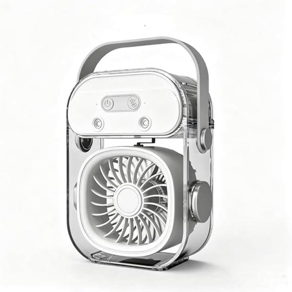 Portable 3-in-1 Ice Mist Cooling Fan, 3 Speed Adjustable Rechargeable Personal Desktop Fan with Water Mist for Home Office Outdoor Summer Use