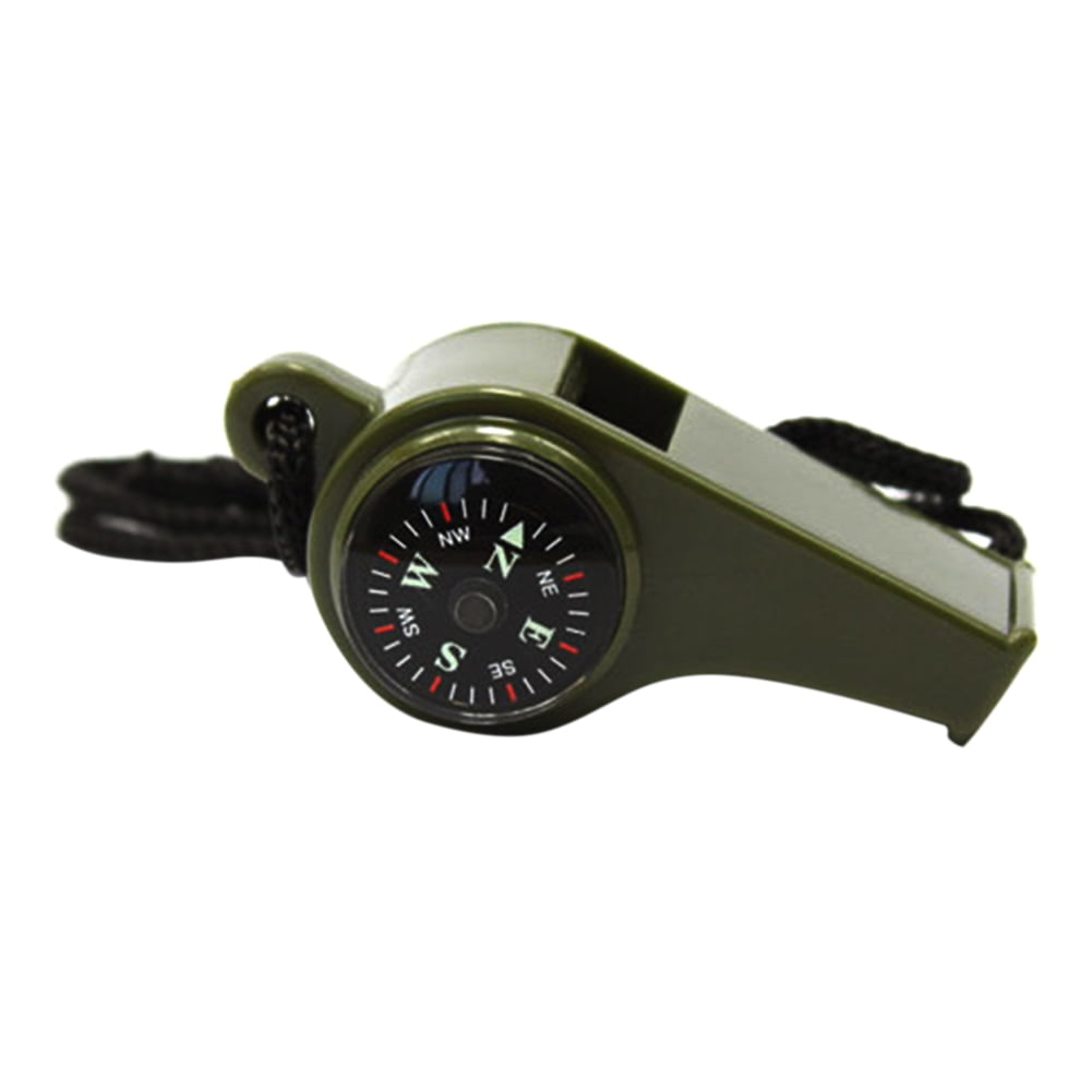 Portable 3 in 1 Whistle Compass Thermometer Outdoor Hiking Camping Survival  Gear 